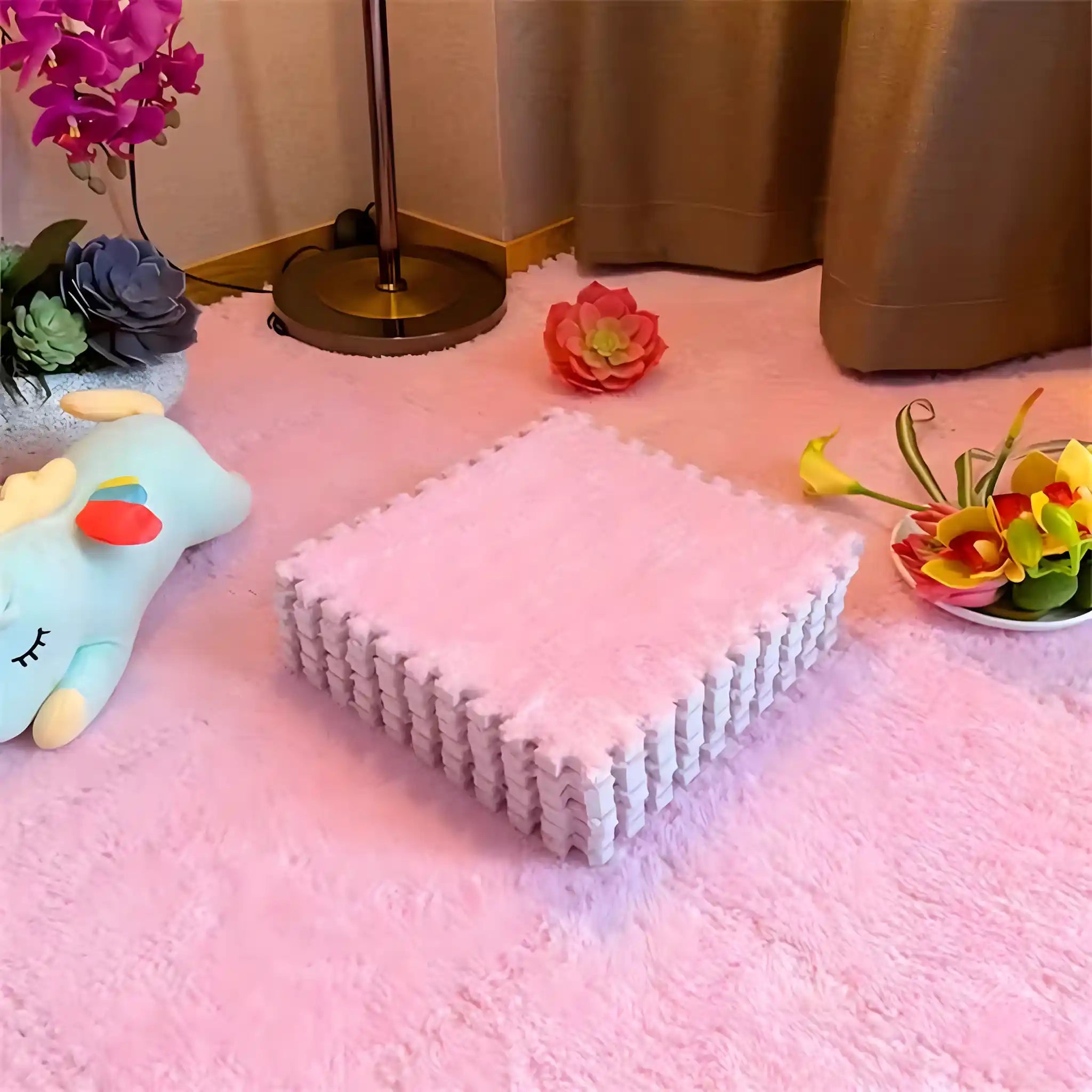 PlushTile Modular Soft Floor Mat (12 Tiles)