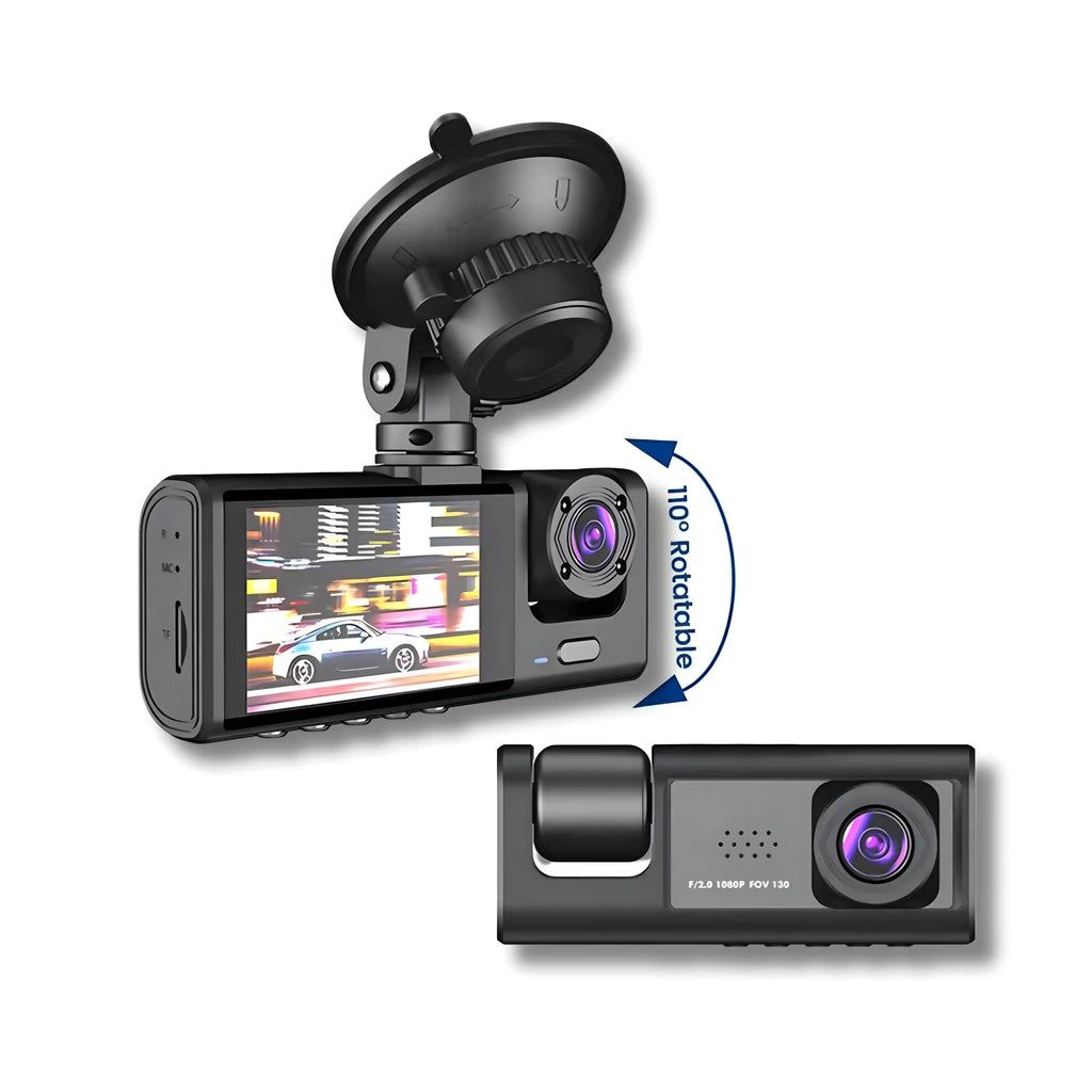 Car DVR 3-Channel — Full HD 1080P for Complete Road Safety
