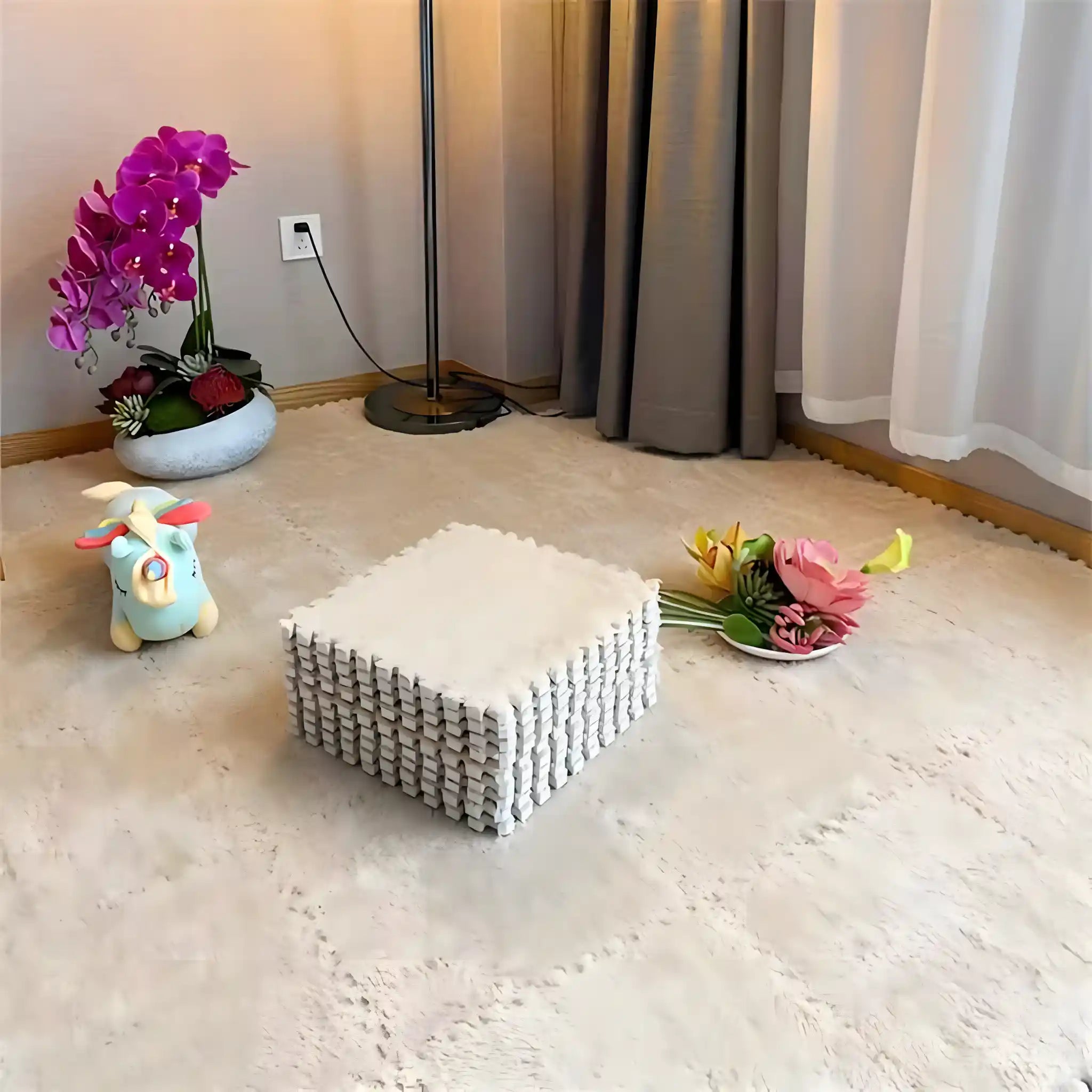 PlushTile Modular Soft Floor Mat (12 Tiles)