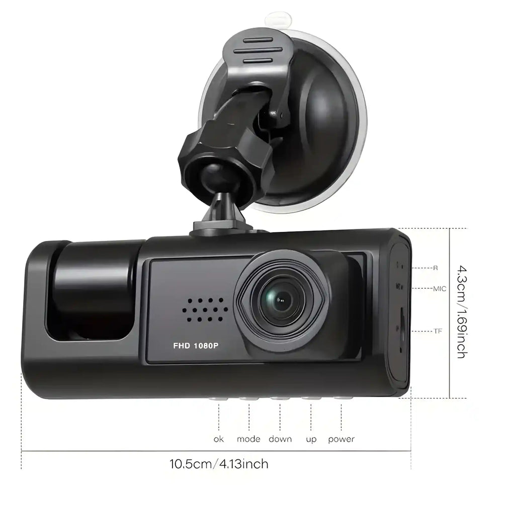 Car DVR 3-Channel — Full HD 1080P for Complete Road Safety