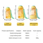 1PC Multi-Purpose Polycarbonate Dog Water Bottle with Integrated Bowl, 1000ml Water & 300ml Food Capacity, Retractable Shoulder Strap for Travel and Walking