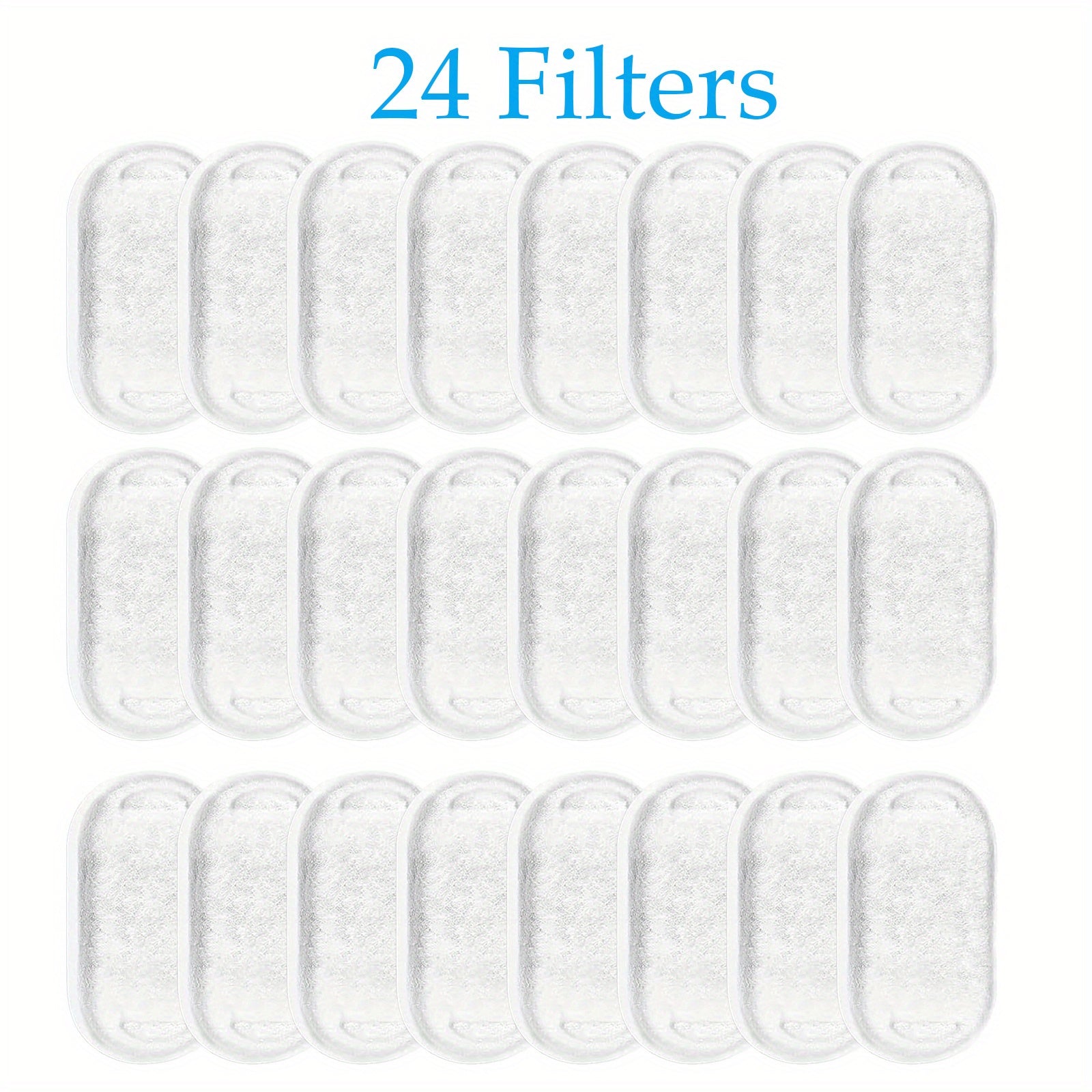 12/24/30/48pcs Cat Water Fountain Filter - Automatic Pet Water Dispenser with 3-Stage Filtration System, No Electricity Needed, Compatible with Stainless Steel Fountains for Clean Drinking Water, Sleek Filter Design, Durable